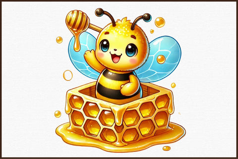 Cute Bee Spring Buzzing Garden Clipart Sublimation designartist 