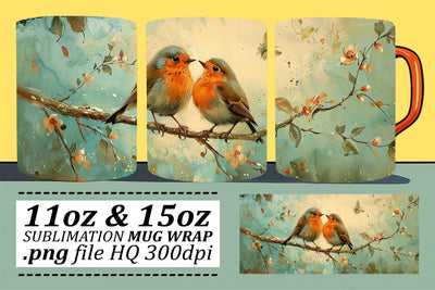 Cute Bird Mug Art – Sublimation Design for 11oz & 15oz Mugs Sublimation afrosvg 