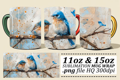 Cute Bird Mug Wrap – Sublimation Design for 11oz & 15oz Mugs Sublimation afrosvg 
