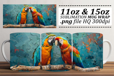 Cute Birds Mug Art – 11oz & 15oz Sublimation Print Sublimation afrosvg 