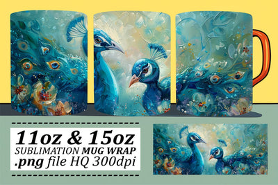 Cute Birds Sublimation Mug Wrap – 11oz & 15oz Design Sublimation afrosvg 