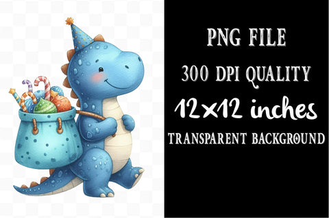 Cute Birthday Dinosaurs Clipart Sublimation SVGista 