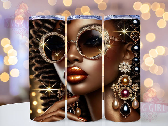 Cute Black Girl 20oz Tumbler Wrap, African American Gift, Cute Black Girl Design, Inspirational Tumbler, Sublimation Wrap, Black Culture Gift Sublimation SvggirlplusArt 