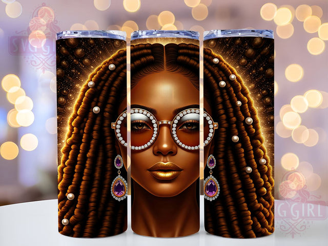 Cute Black Girl 20oz Tumbler Wrap, African American Gift, Cute Black Girl Design, Inspirational Tumbler, Sublimation Wrap, Black Culture Gift Sublimation SvggirlplusArt 