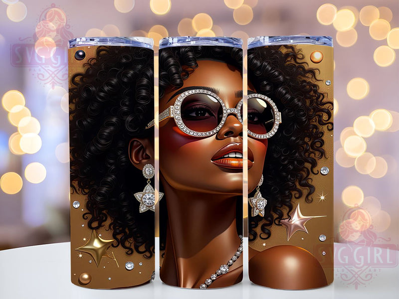 Cute Black Girl 20oz Tumbler Wrap, African American Gift, Cute Black Girl Design, Inspirational Tumbler, Sublimation Wrap, Black Culture Gift Sublimation SvggirlplusArt 