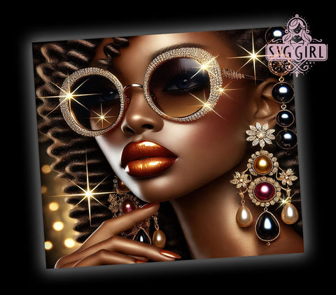 Cute Black Girl 20oz Tumbler Wrap, African American Gift, Cute Black Girl Design, Inspirational Tumbler, Sublimation Wrap, Black Culture Gift Sublimation SvggirlplusArt 