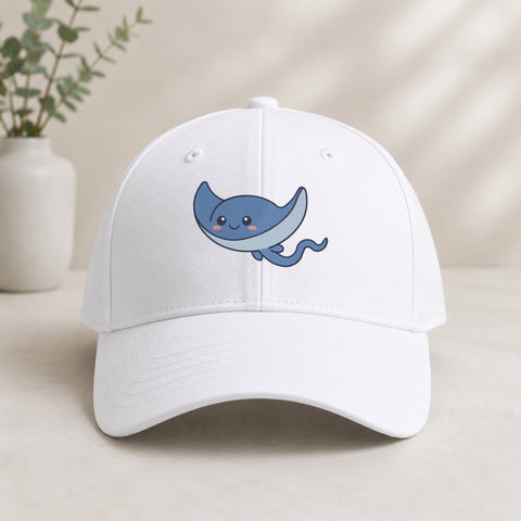 Cute Blue Stingray Embroidery Design – Kawaii Smiling Manta Ray Ocean Animal Machine Embroidery File Embroidery/Applique DESIGNS PatternFeed8 