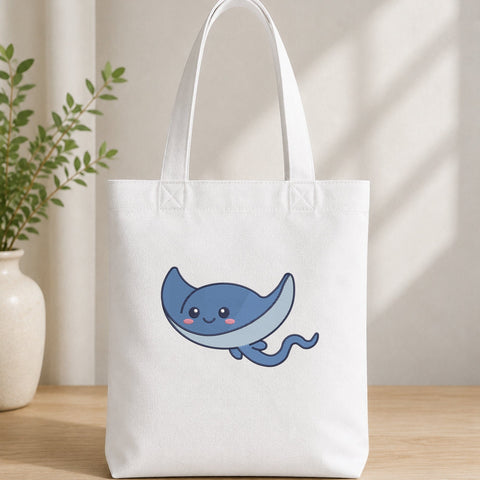 Cute Blue Stingray Embroidery Design – Kawaii Smiling Manta Ray Ocean Animal Machine Embroidery File Embroidery/Applique DESIGNS PatternFeed8 