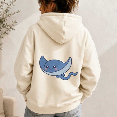 Cute Blue Stingray Embroidery Design – Kawaii Smiling Manta Ray Ocean Animal Machine Embroidery File Embroidery/Applique DESIGNS PatternFeed8 