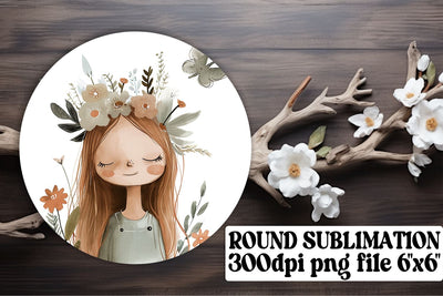 Cute Boho Children Ornaments: Sublime Circle Charms Sublimation afrosvg 