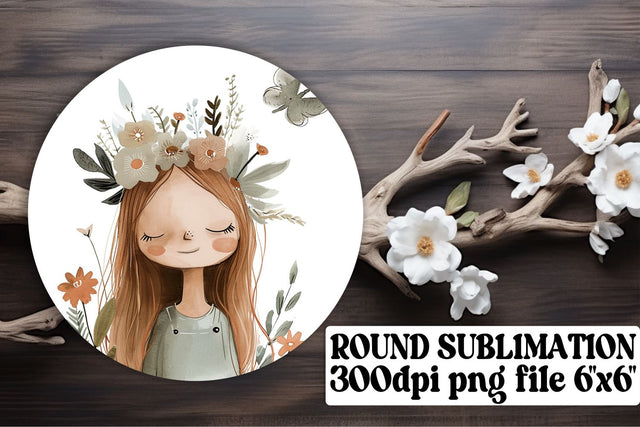 Cute Boho Children Ornaments: Sublime Circle Charms Sublimation afrosvg 