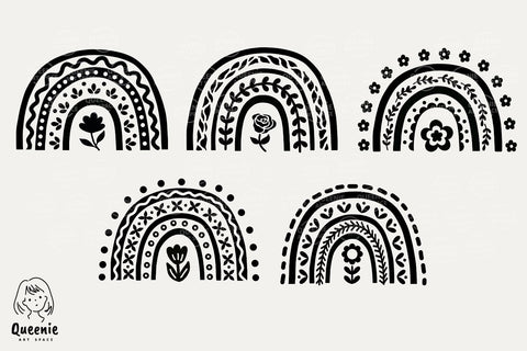 Cute Boho Rainbow Pattern SVG Graphic SVG Q-nie Art Space 
