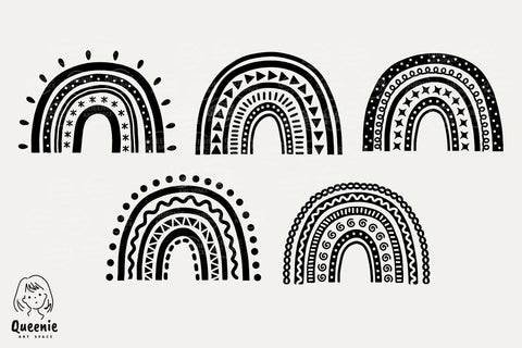 Cute Boho Rainbow Pattern SVG Graphic SVG Q-nie Art Space 