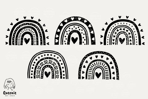 Cute Boho Rainbow Pattern SVG Graphic SVG Q-nie Art Space 