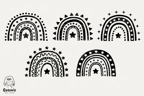 Cute Boho Rainbow Pattern SVG Graphic SVG Q-nie Art Space 