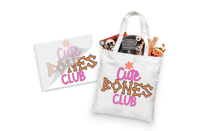 Cute Bones Club Halloween DTF Heat Transfer Physical So Fontsy T-Shirt Iron-On Transfer Shop