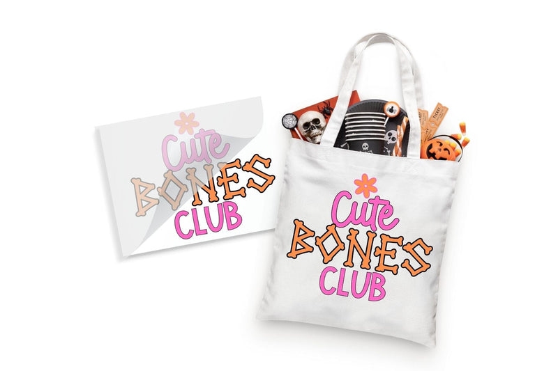 Cute Bones Club Halloween DTF Heat Transfer Physical So Fontsy T-Shirt Iron-On Transfer Shop