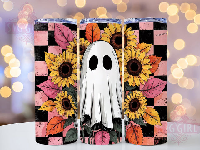 Cute Boo Ghost Halloween Tumbler Wrap, Cute Ghost Png, Halloween Tumbler, 20oz Skinny Tumbler, Sublimation Download, Spooky Season Tumbler, Boo Tumbler Design Sublimation SvggirlplusArt 
