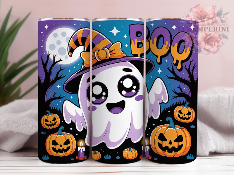 Cute Boo Ghost Halloween Tumbler Wrap, Halloween Boo Wrap, 20oz Sublimation, Spooky Ghost Cup, Boo Halloween Mug, Fall Ghost Tumbler, Halloween Drinkware Sublimation Li Zamperini 
