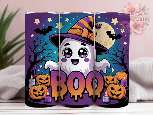 Cute Boo Ghost Halloween Tumbler Wrap, Halloween Boo Wrap, 20oz Sublimation, Spooky Ghost Cup, Boo Halloween Mug, Fall Ghost Tumbler, Halloween Drinkware Sublimation Li Zamperini 