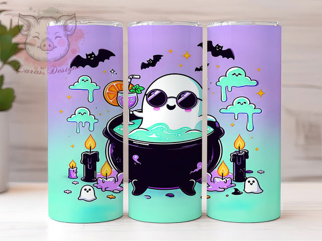 Cute Boo Spooky Halloween Ghost Tumbler, Halloween Season Wrap, Spooky Ghost Cup, 20Oz Sublimation Design, Autumn Ghost Drinkware, Fall Halloween Mug, Kawaii Ghost Tumbler Sublimation Lara' s Designs 