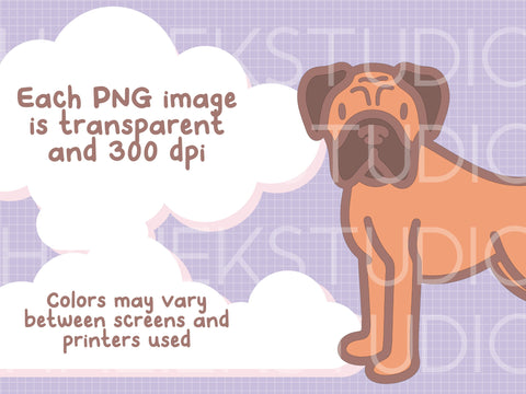 Cute Boxer Dog Color SVG and PNG Design Set SVG HalieKStudio 