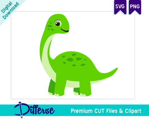 Cute Brachiosaurus SVG | Dinosaur SVG SVG Differse 