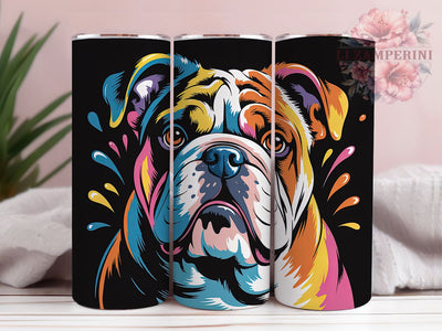 Cute Bulldog Lover Tumbler, Dog Lover, Cute Puppy, Whimsical Art, Playful Design, 20Oz Tumbler, Sublimation Wrap Sublimation Li Zamperini 