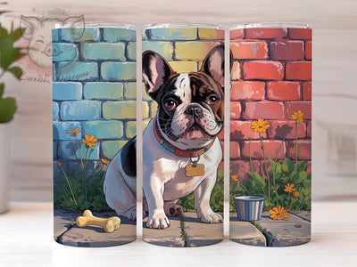 Cute Bulldog Lover Tumbler, Dog Lover Wrap, Cute Bulldog Cup, 20oz Sublimation Wrap, Stylish Dog Design Tumbler, Artistic Bulldog Cup, Pet Bulldog Theme Wrap Sublimation Lara' s Designs 