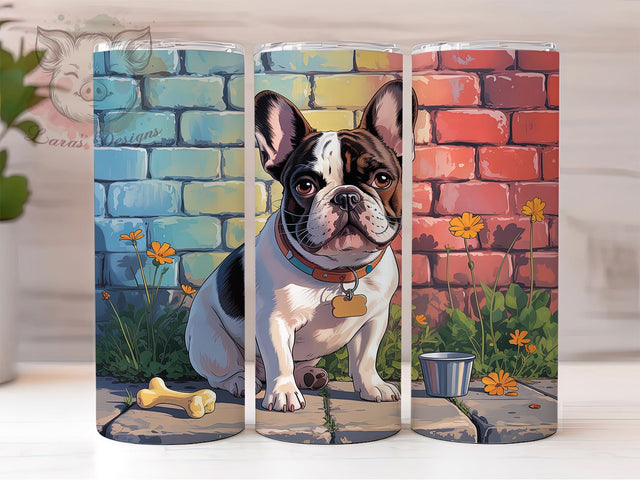 Cute Bulldog Lover Tumbler, Dog Lover Wrap, Cute Bulldog Cup, 20oz Sublimation Wrap, Stylish Dog Design Tumbler, Artistic Bulldog Cup, Pet Bulldog Theme Wrap Sublimation Lara' s Designs 