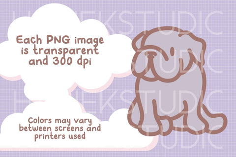 Cute Bulldogs Color PNG and SVG Design Set SVG HalieKStudio 