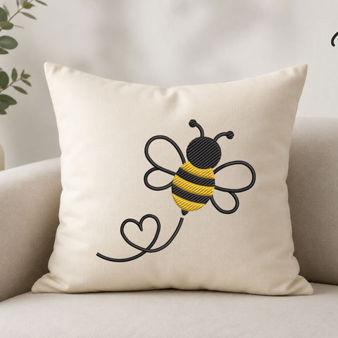 Cute Bumble Bee Heart Machine Embroidery Design – Bee Love Embroidery File Embroidery/Applique DESIGNS PatternFeed8 
