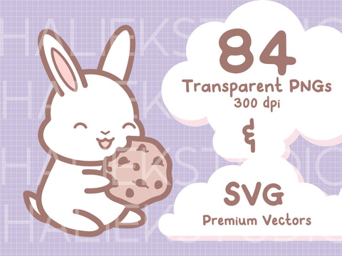 Cute Bunnies Color Clip Art SVG Design Set SVG HalieKStudio 