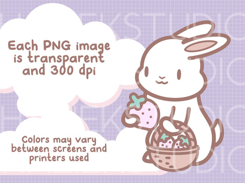 Cute Bunnies Color Clip Art SVG Design Set SVG HalieKStudio 