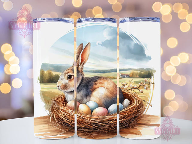 Cute bunny 20 oz skinny tumbler, Digital Download, Watercolor Cute Animals Tumbler Design PNG, tumbler pattern, tumbler color, tumbler accessories, spring tumbler Sublimation SvggirlplusArt 