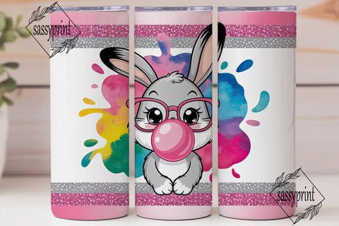 Cute Bunny Bubblegum 20oz Tumbler Sublimation sassyprint 
