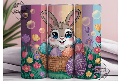 Cute Bunny Easter Eggs Tumbler Wrap Sublimation sassyprint 