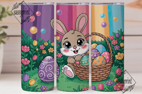 Cute Bunny Easter Eggs Tumbler Wrap Sublimation sassyprint 