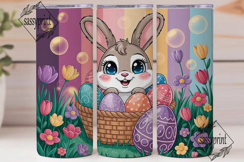 Cute Bunny Easter Eggs Tumbler Wrap Sublimation sassyprint 