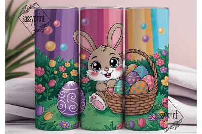 Cute Bunny Easter Eggs Tumbler Wrap Sublimation sassyprint 