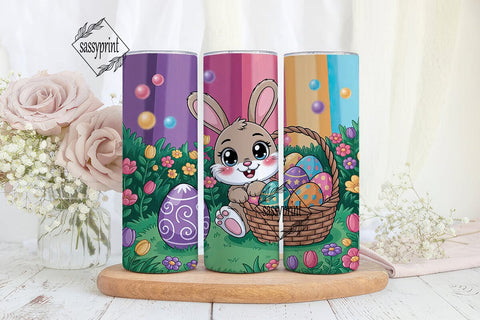 Cute Bunny Easter Eggs Tumbler Wrap Sublimation sassyprint 