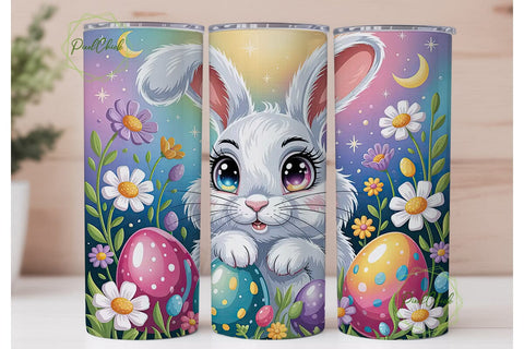 Cute Bunny Easter Garden 20oz Tumbler Sublimation PixelChick 