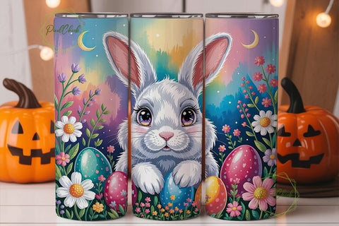 Cute Bunny Easter Garden 20oz Tumbler Sublimation PixelChick 