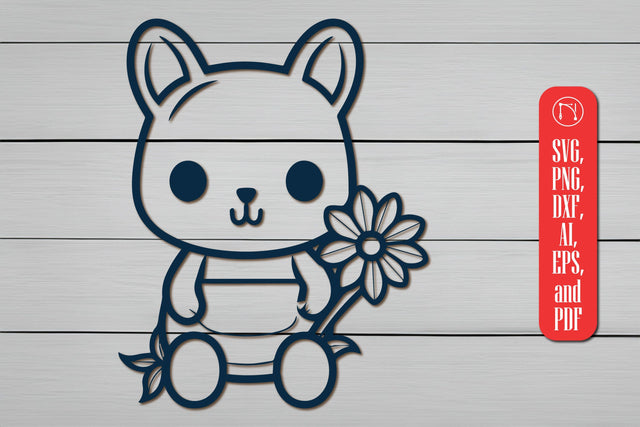 Cute Bunny holding Daisy Flower SVG SVG MD JOYNAL ABDIN 