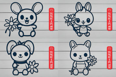 Cute Bunny holding Daisy Flower SVG SVG MD JOYNAL ABDIN 