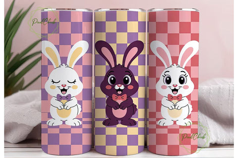 Cute Bunny Tumbler Wrap PNG Sublimation PixelChick 