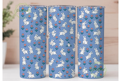 Cute Bunny Tumbler Wrap Sublimation PixelChick 