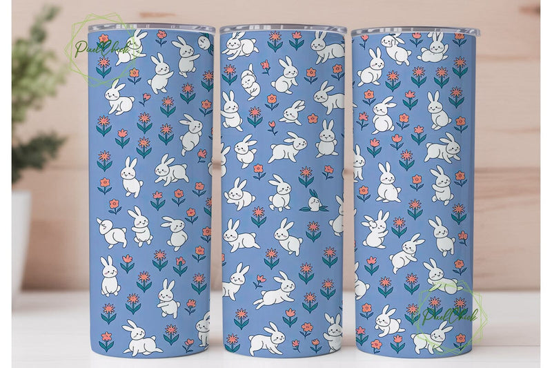 Cute Bunny Tumbler Wrap Sublimation PixelChick 