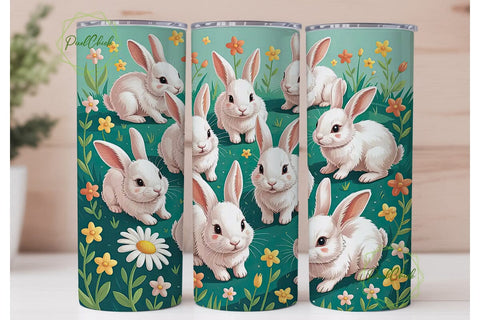 Cute Bunny Tumbler Wrap Sublimation PixelChick 