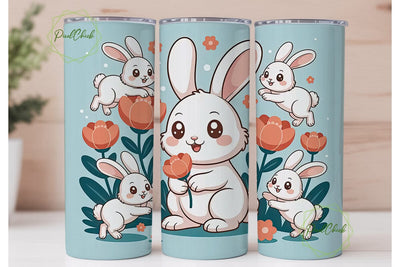 Cute Bunny Tumbler Wrap Sublimation PixelChick 